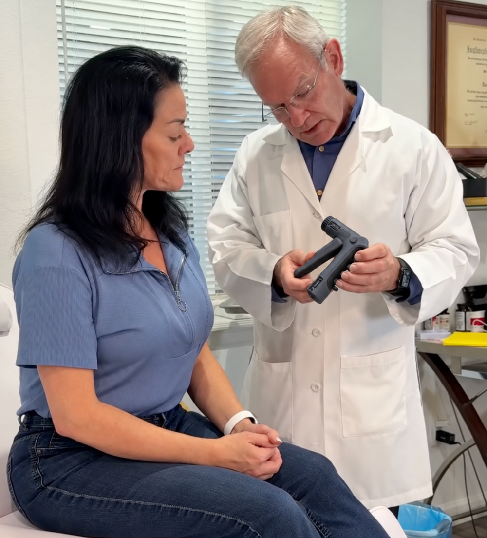 HandEase on hand with stats: 94% less pain within 14 days, 93% sleeping better
