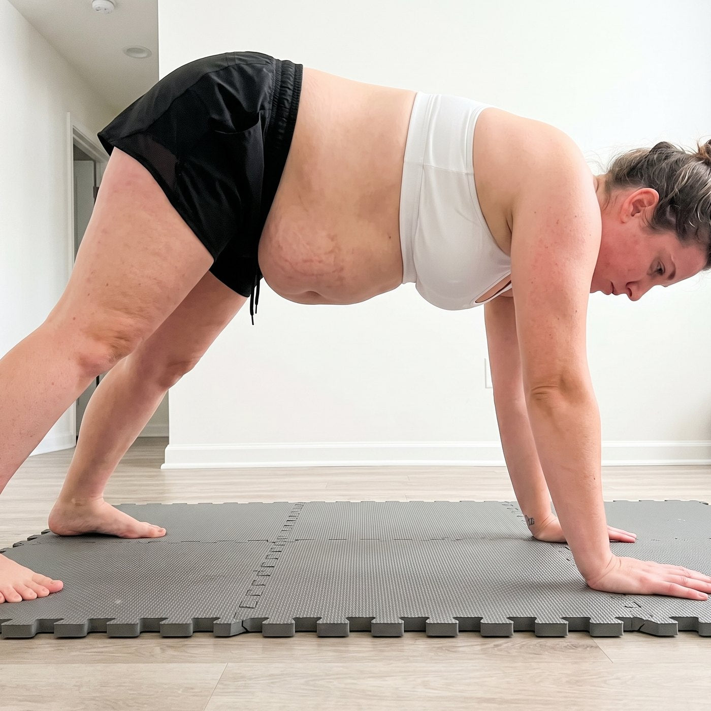Woman exercising, still not seeing results in her stomach